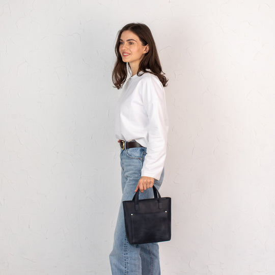 Green smooth - Leather Purse Backpack