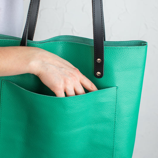 Opal Pebbled Leather Tote Bag - Leather Purse Backpack