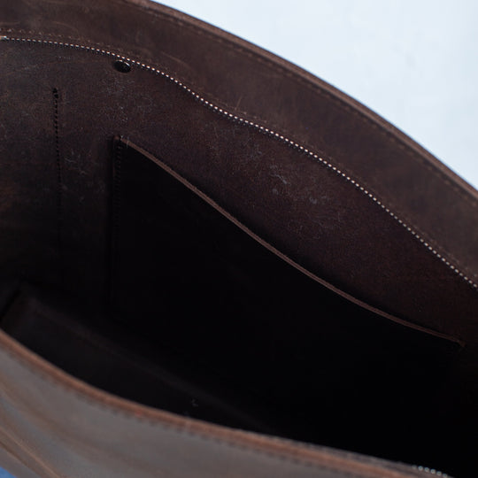 Dark Brown Smooth Pebbled Leather Tote Bag - Leather Purse Backpack