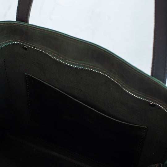 Green smooth - Leather Purse Backpack