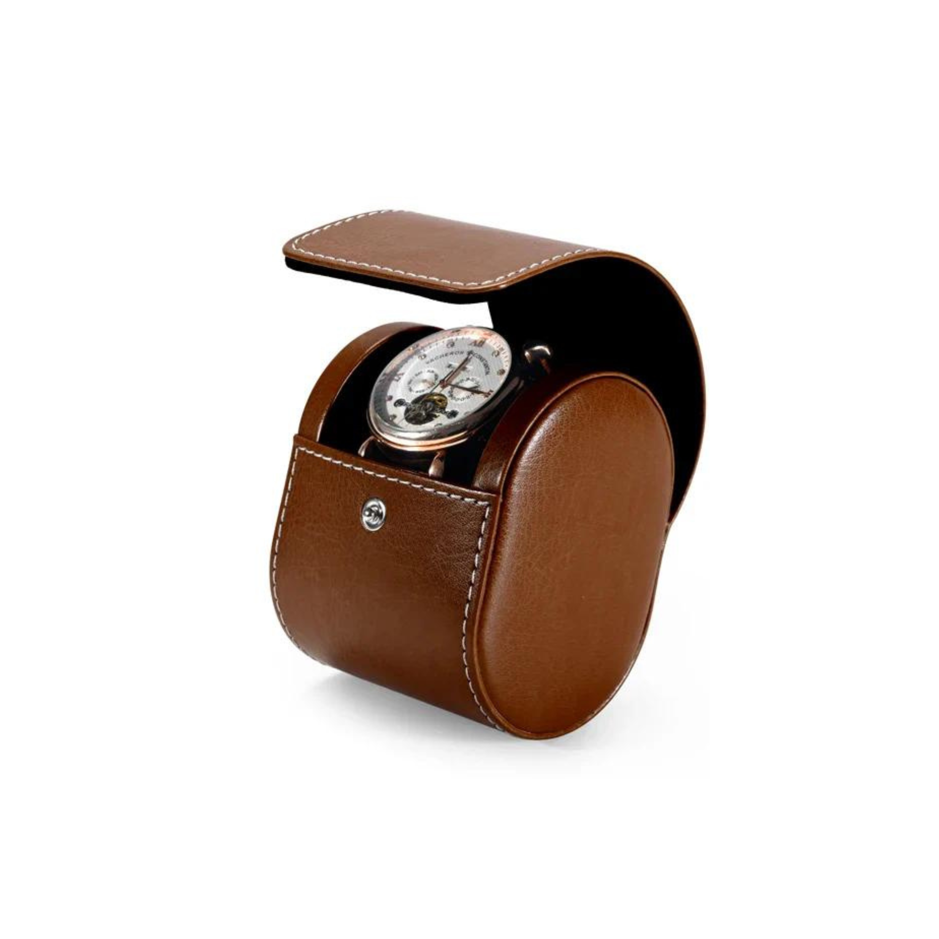 Unique Brown Leather Watch Case - 1 Slot - Leather Purse Backpack