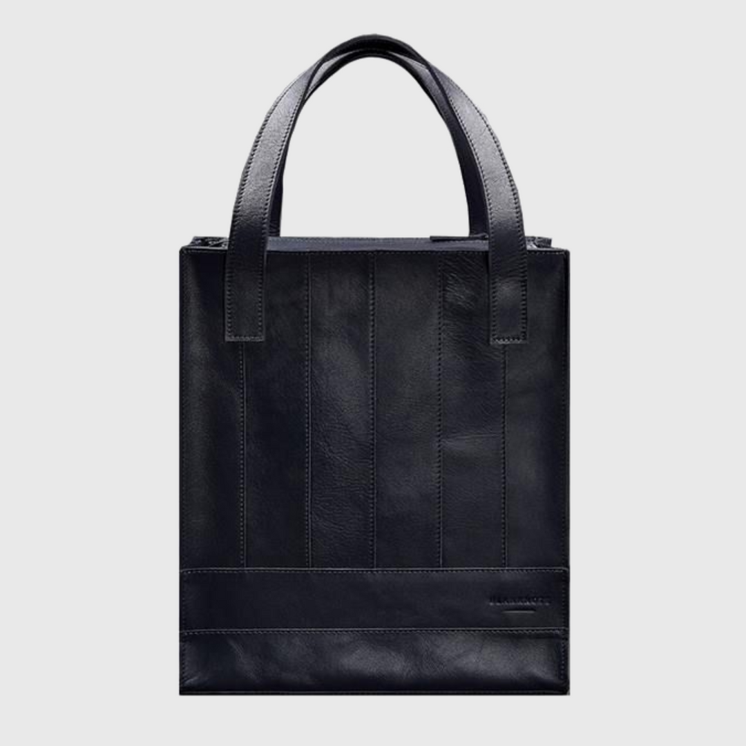 leather tote bag with zipper