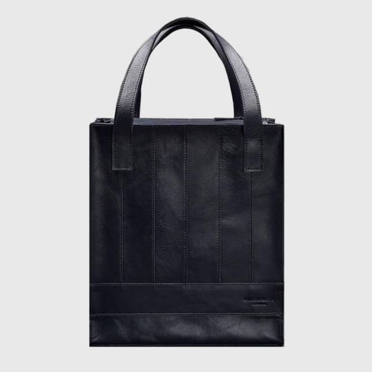 leather tote bag with zipper