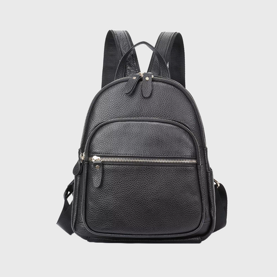 Stylish women's leather backpack purse with multiple organizational pockets