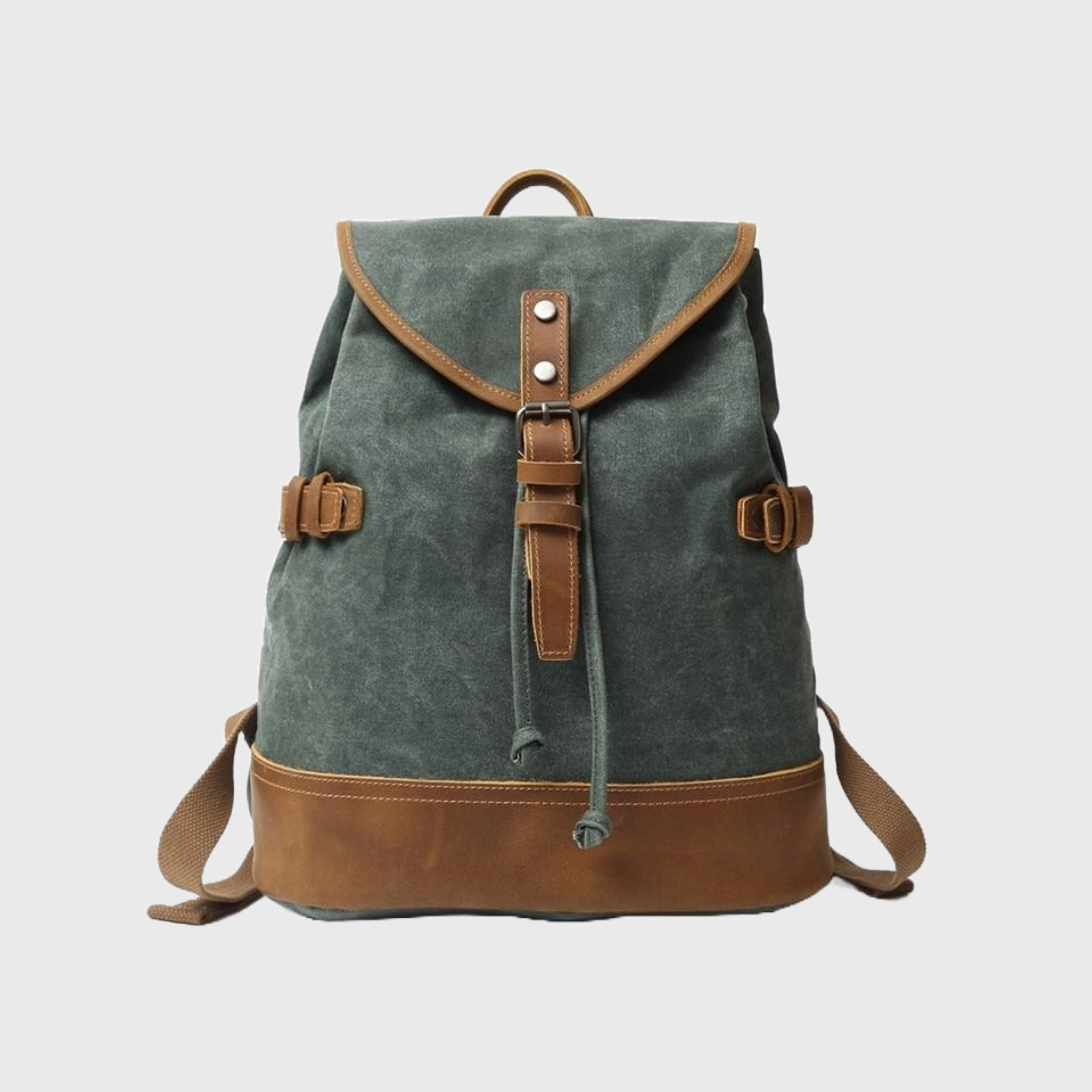 Vintage canvas leather waterproof backpack 20 liters