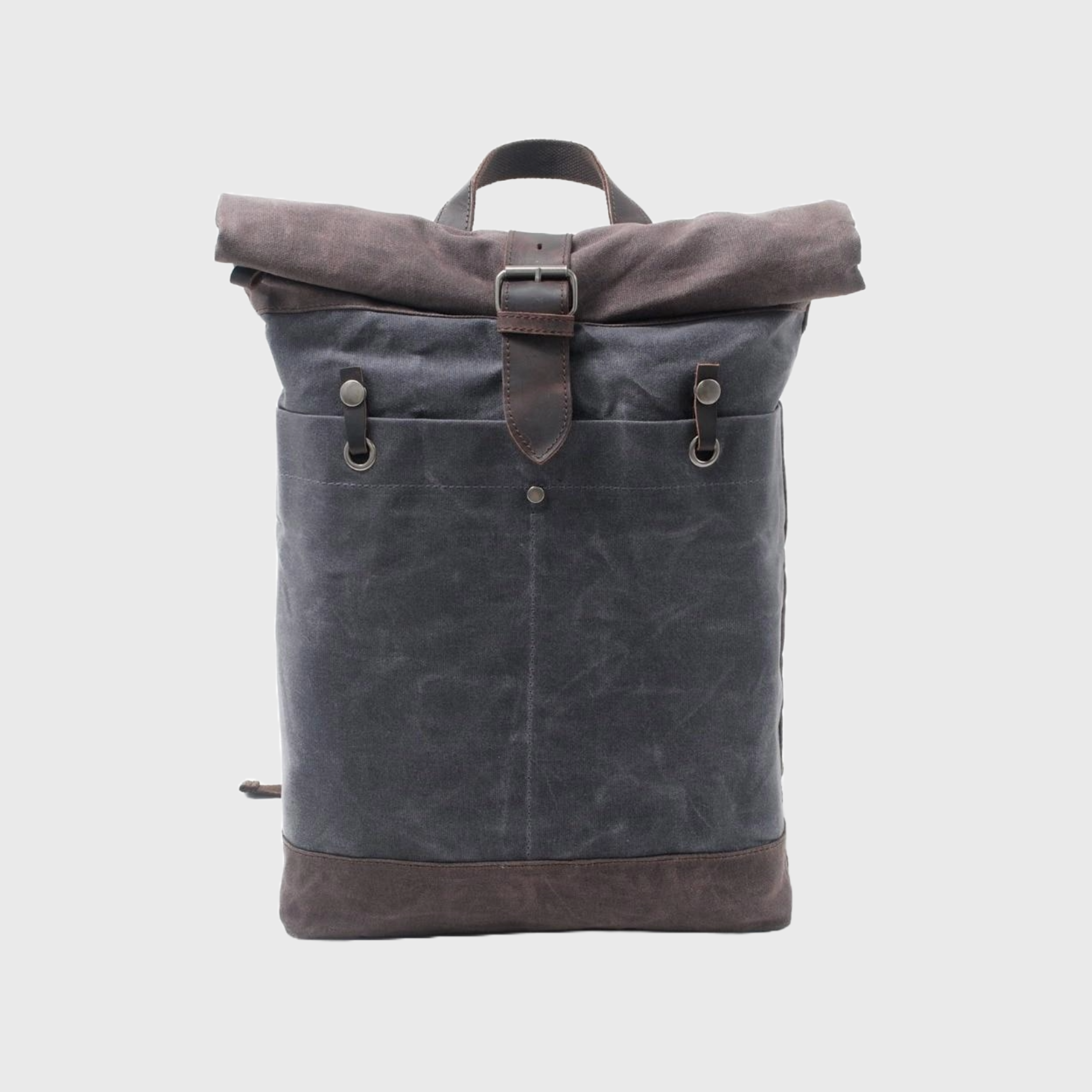 Canvas leather 15-inch 20-liter backpack for students