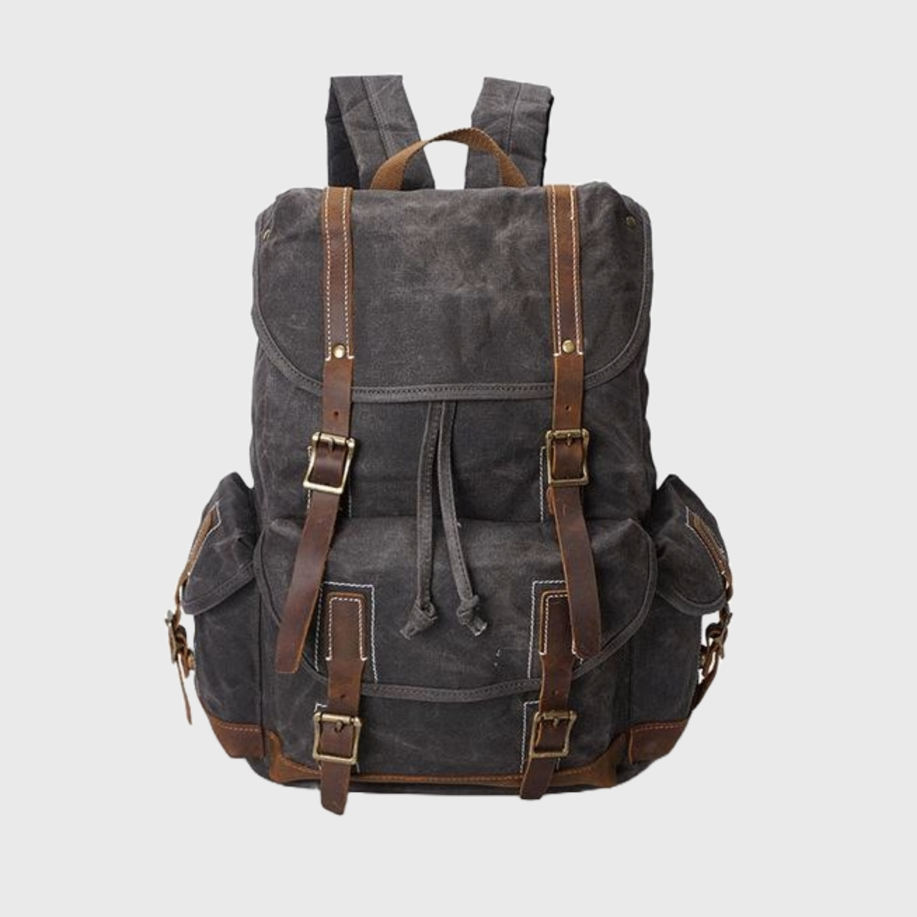 Canvas Leather 14 inch Laptop and Luggage Backpack 20 to 35 Litre