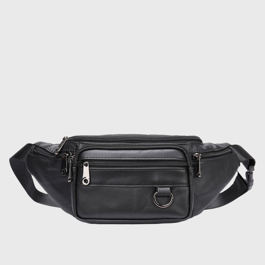 Classic premium leather fanny pack for men