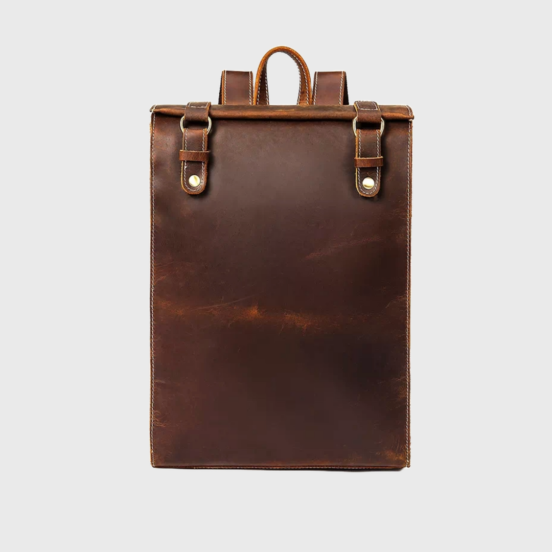 Unique design vintage leather backpack for men