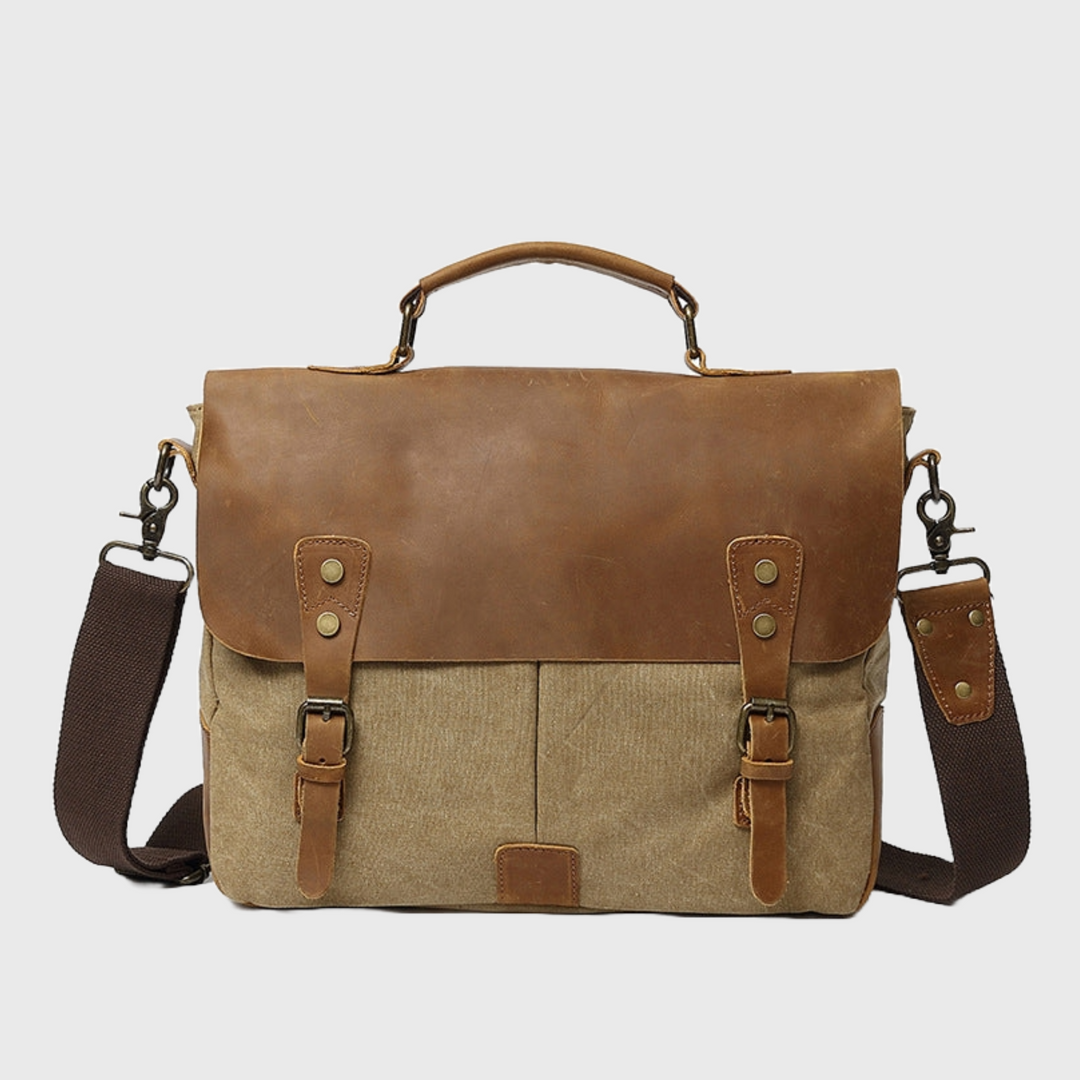 Vintage-style men's canvas messenger bag