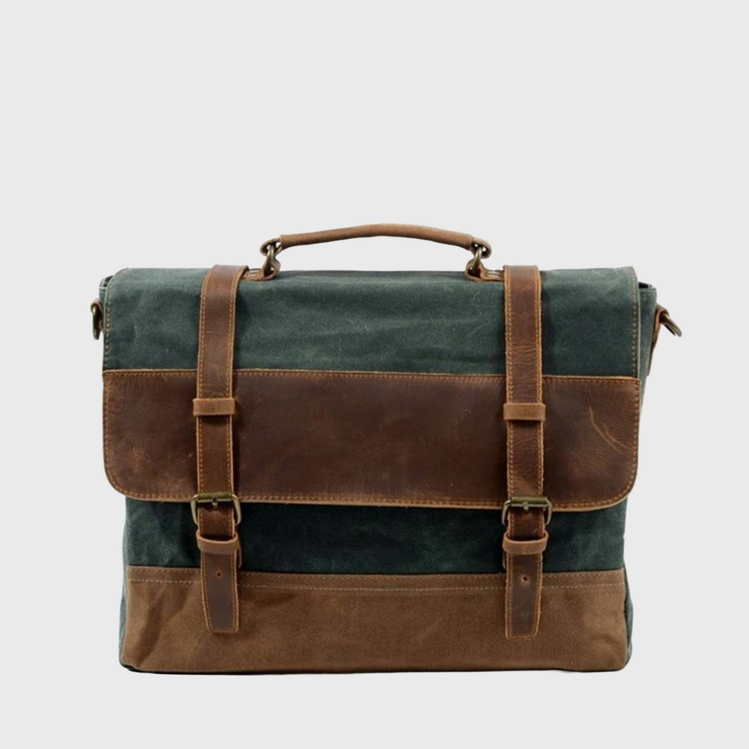 Stylish waxed canvas vintage messenger bag
