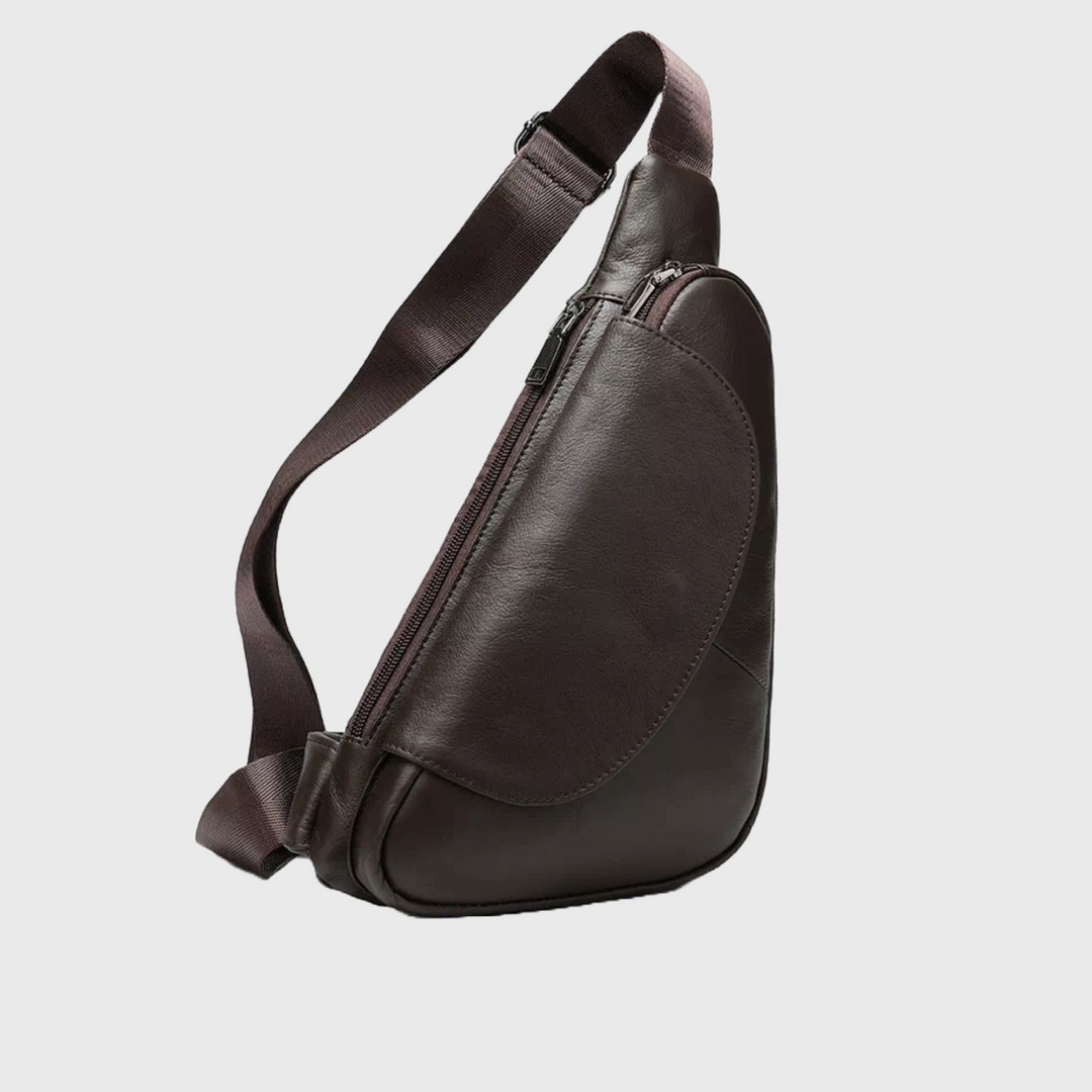 Leather crossbody bag with adjustable shoulder strap