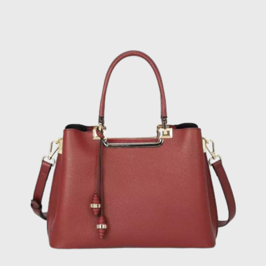 Fashionable medium leather satchel for women