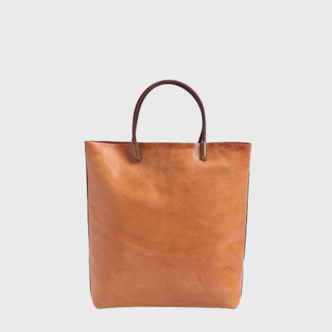 Vintage-style leather mini tote