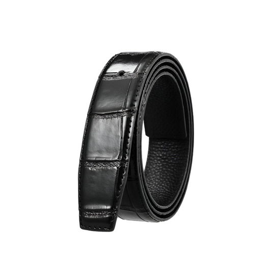 Leather Belt Strap, For Pin Buckles, Crocodile Appearance, Colia Model - Leather Purse Backpack