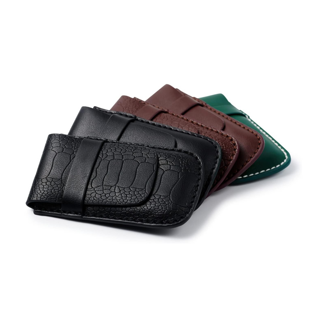 Classic Black Single Slot Leather Flap Watch Pouch - Leather Purse Backpack