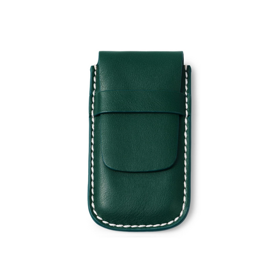 Green Single Slot Leather Flap Watch Pouch - Leather Purse Backpack