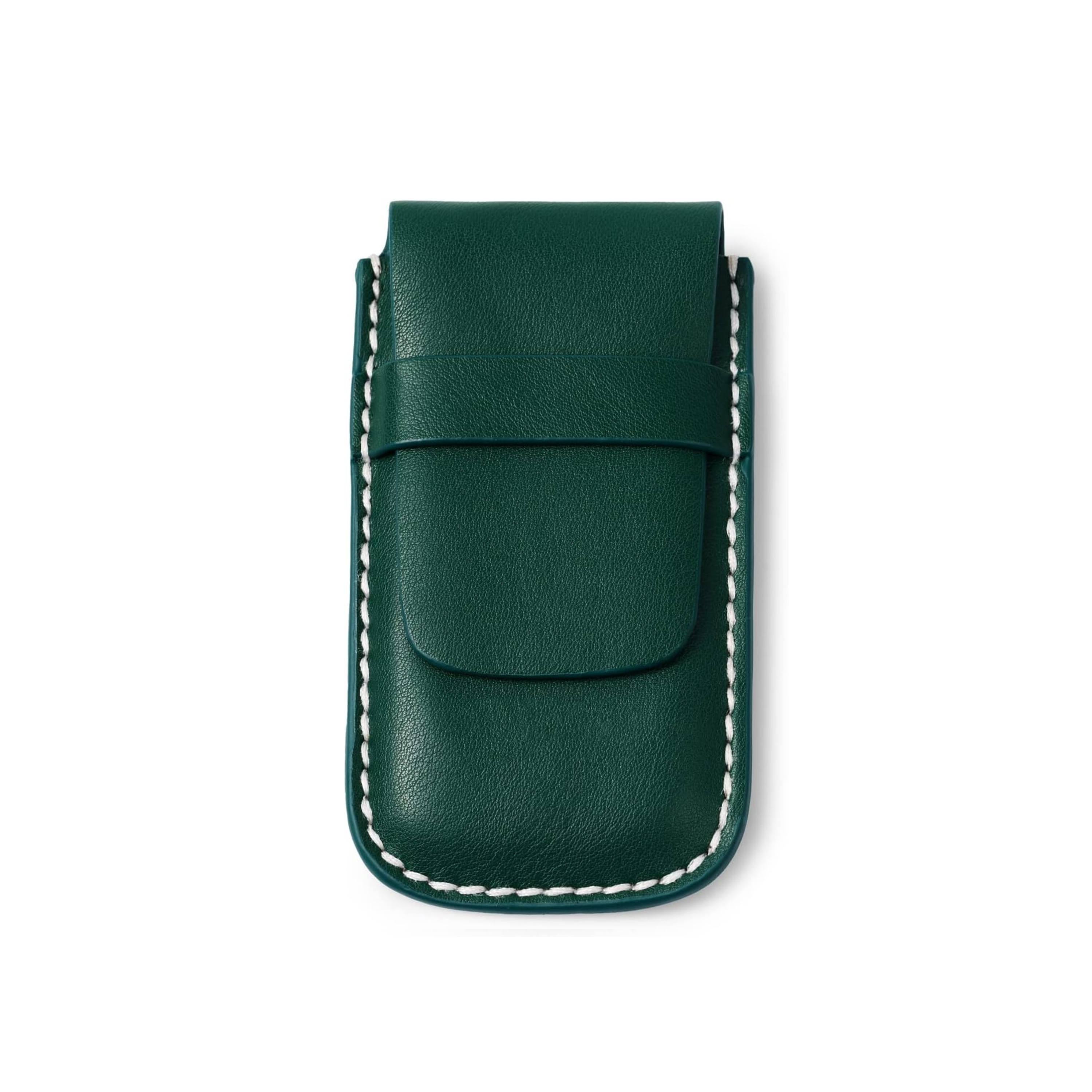 Green Single Slot Leather Flap Watch Pouch - Leather Purse Backpack
