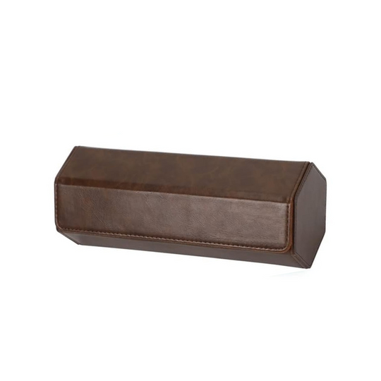 Exclusive Brown Hexagonal Watch Case - Leather Purse Backpack