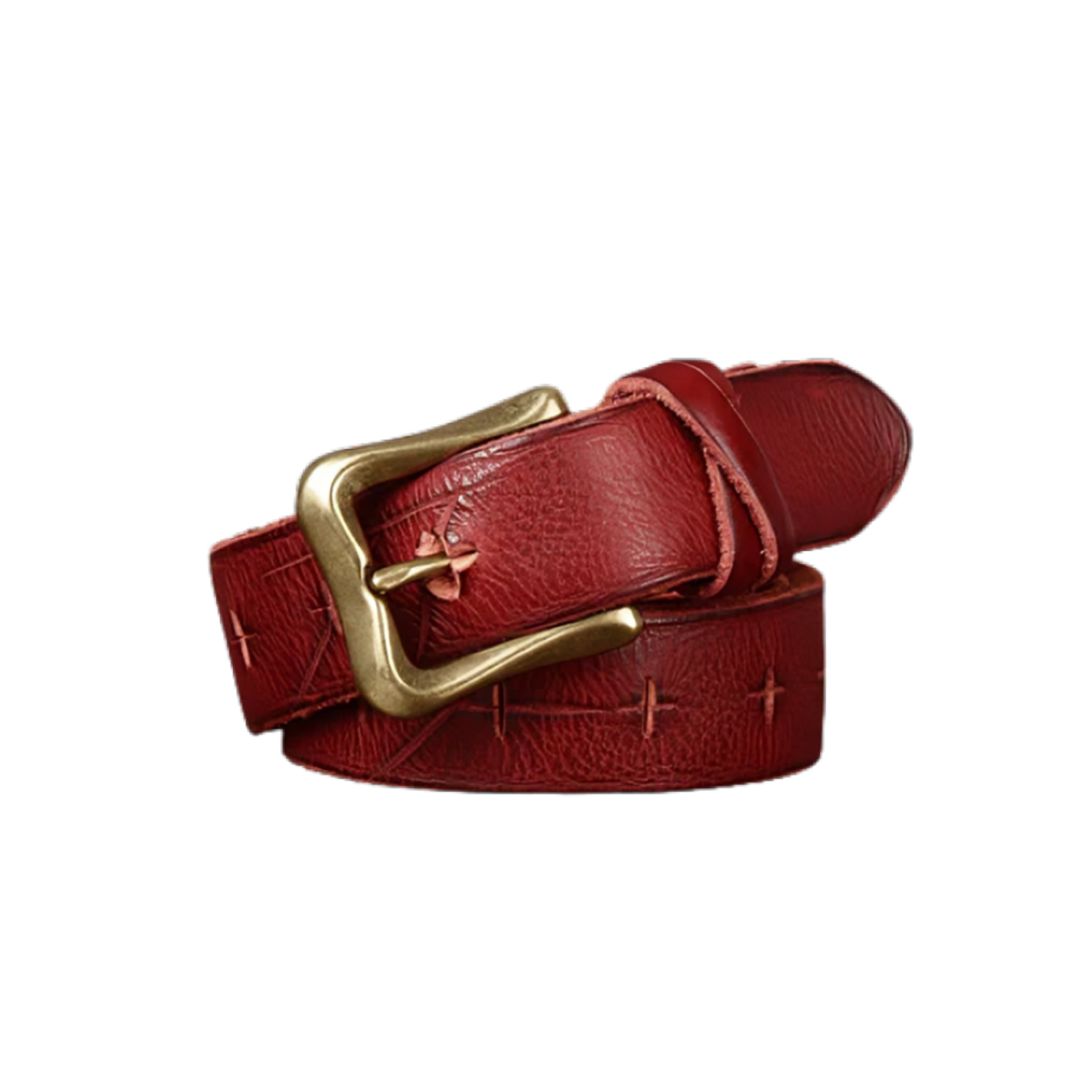Leather Belt For Women With An Aged Effect, Aishwarya Model - Leather Purse Backpack