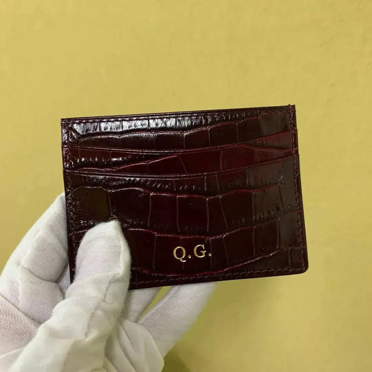 Elegant Dark Magenta Card Holder Italian Leather - Leather Purse Backpack