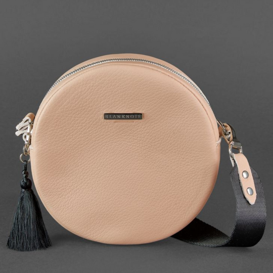Small Basic Unique Designer Women's Round Leather Handbag - Leather Purse Backpack