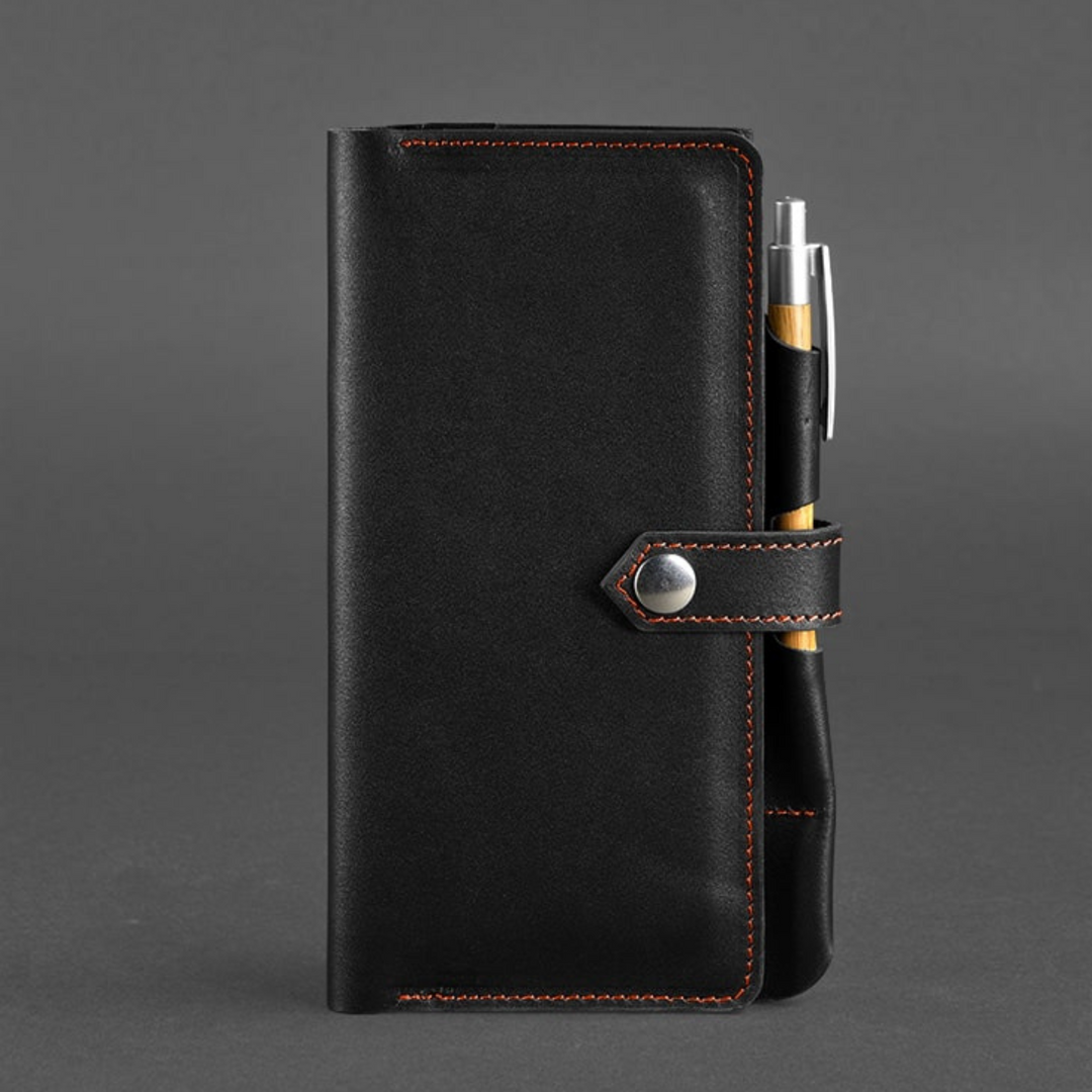 black leather travel wallet