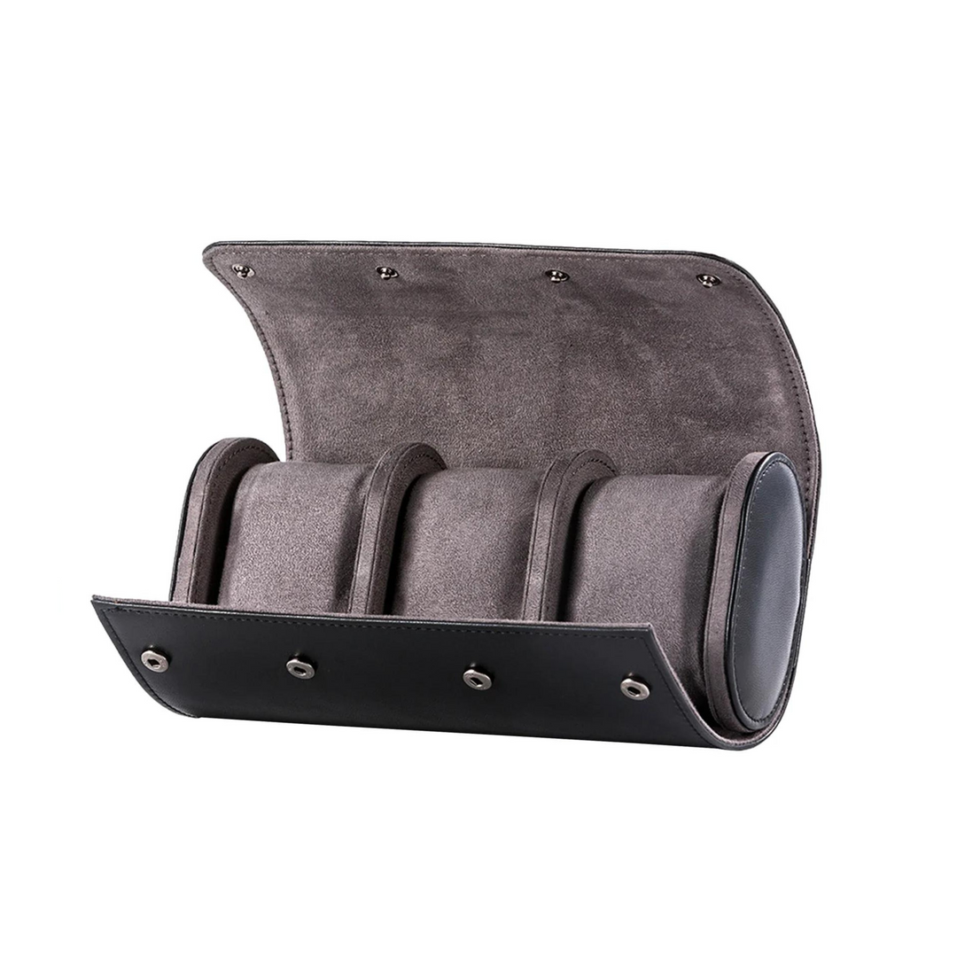 Watch Case Grey, Premium Leather and Flannel Protection - Leather Purse Backpack