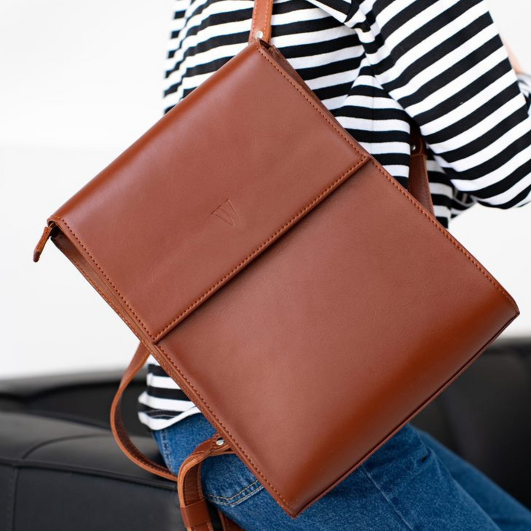 Women's Designer Stylish Leather Backpack for Every Day - Leather Purse Backpack