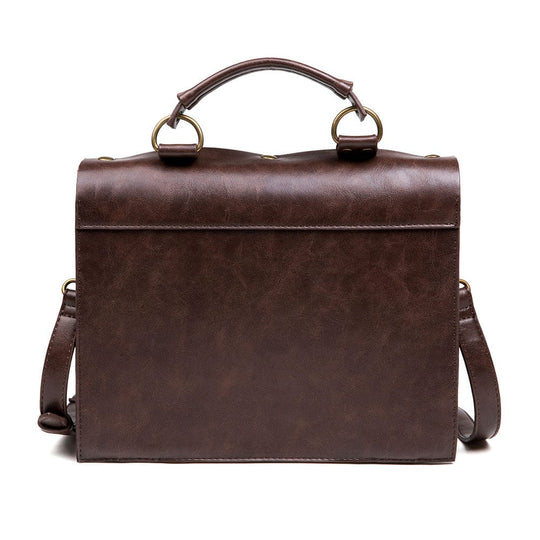Unique vegan leather crossbody bag with steampunk design