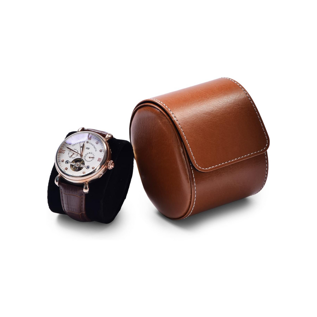 Unique Brown Leather Watch Case - 1 Slot - Leather Purse Backpack