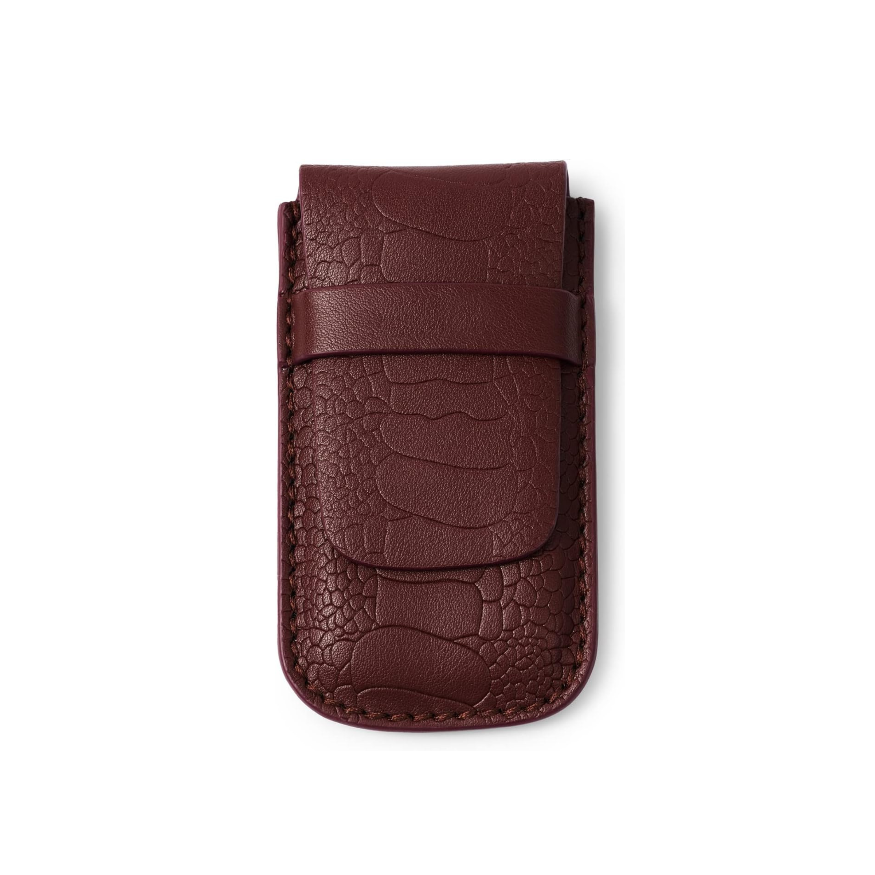 Classic Burgundy Single Slot Leather Flap Watch Pouch - Leather Purse Backpack