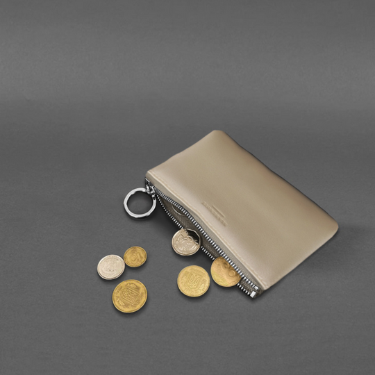 leather coin pouch with zipper