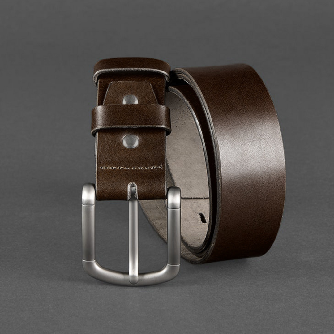 mens brown leather belt
