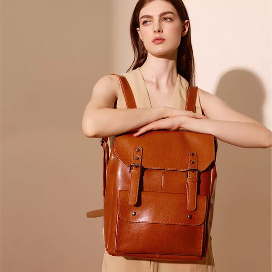 Modern leather backpack purse for women