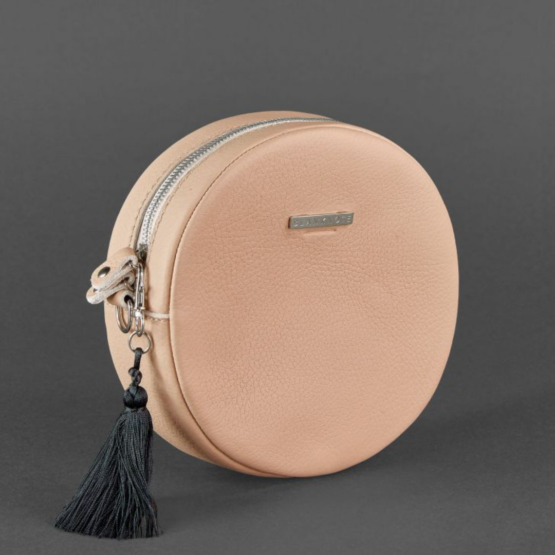 Small Basic Unique Designer Women's Round Leather Handbag - Leather Purse Backpack