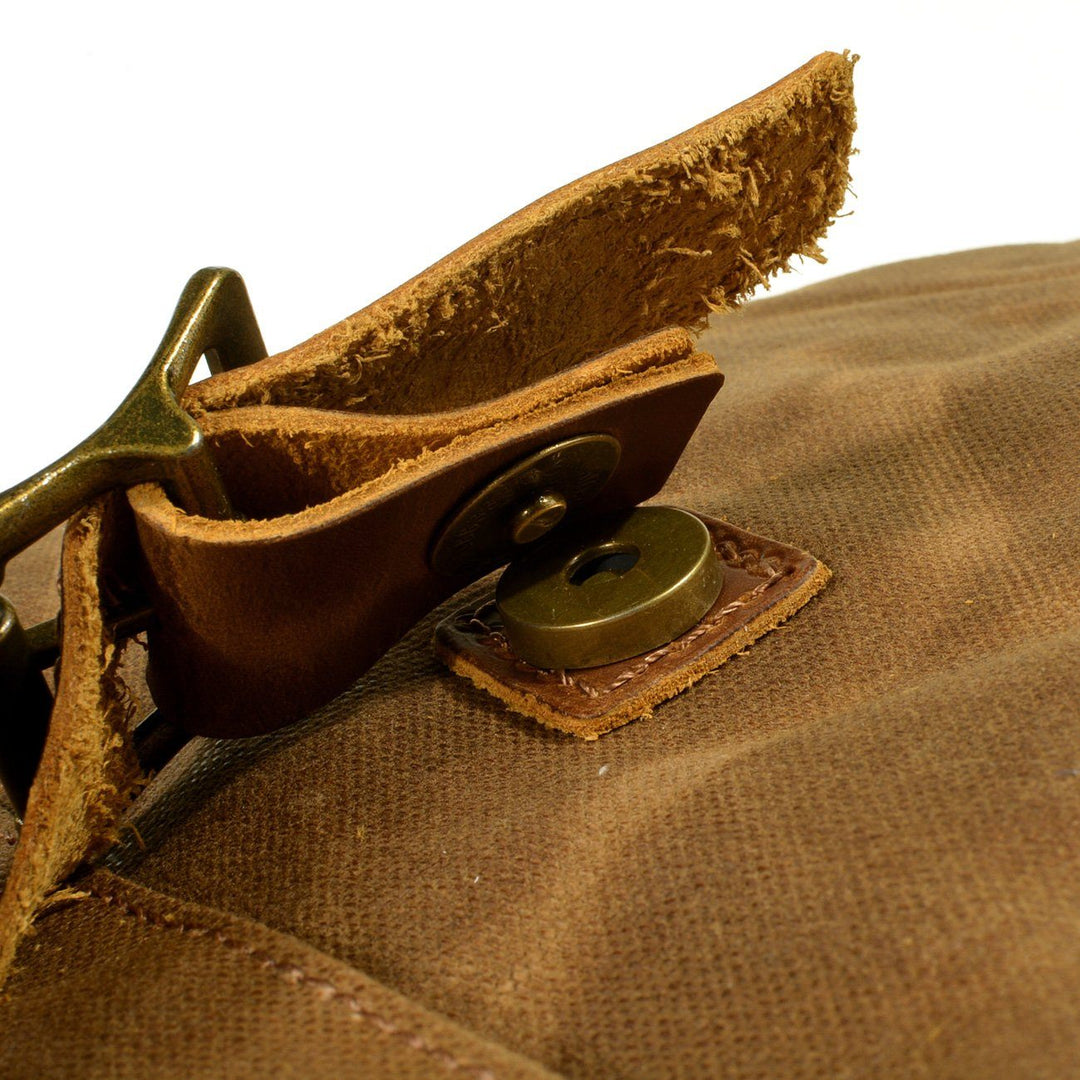 Stylish Men's Canvas Backpack with Padded Laptop Compartment - Leather Purse Backpack