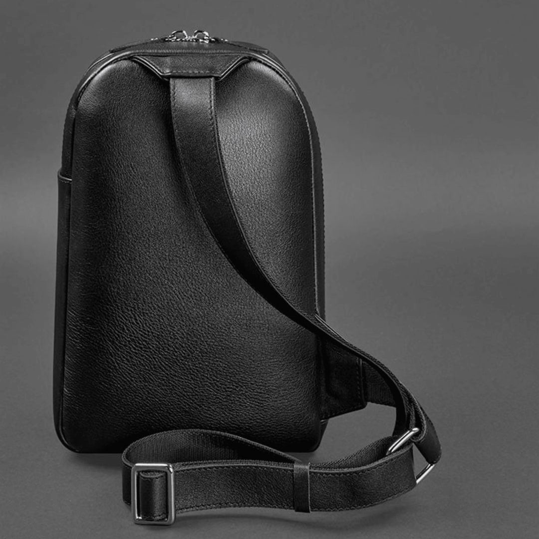 Sophisticated Handmade Luxury Leather Men's One-Shoulder Sling Bag - Leather Purse Backpack