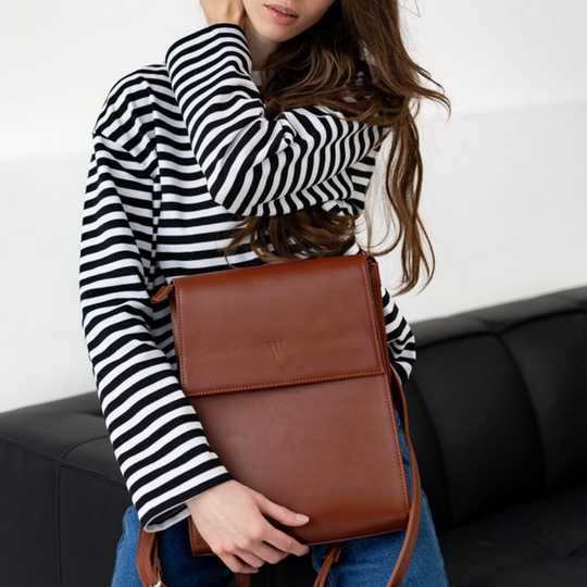 Women's Designer Stylish Leather Backpack for Every Day - Leather Purse Backpack