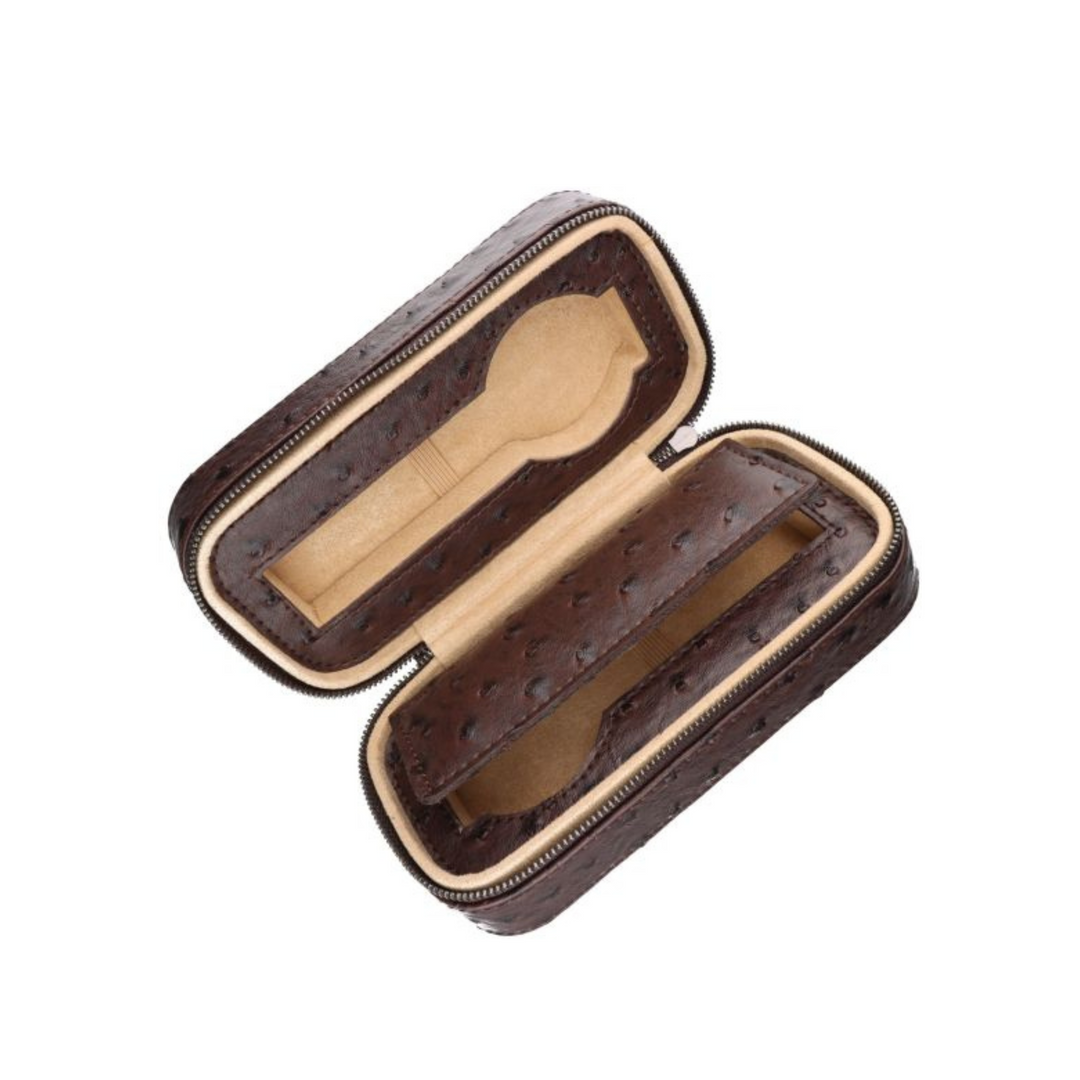 Brown Voyage Designer Watch Case - Leather Purse Backpack