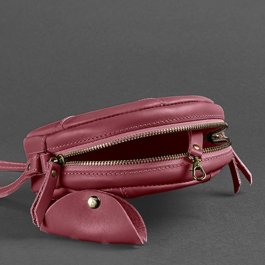 round leather purse western
