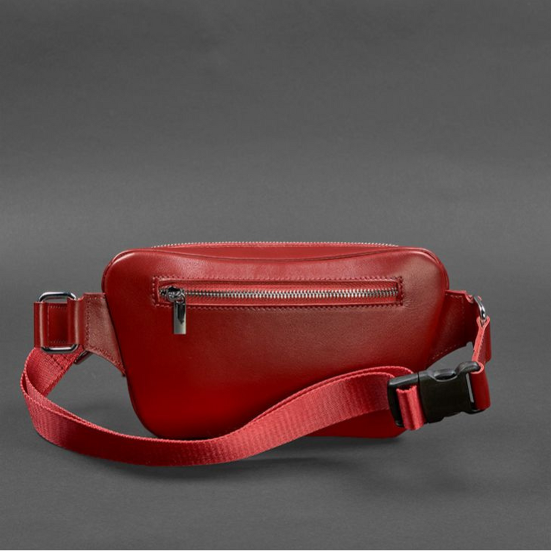 real leather chest bag