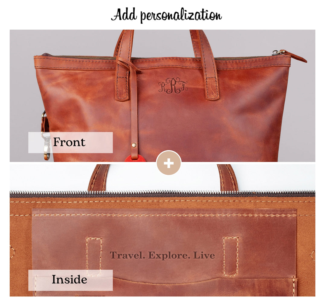 Leather Tote Backpack, Laptop Purse, Gift for Her