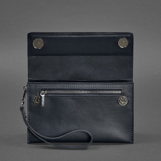 mens leather clutch bag with wrist strap