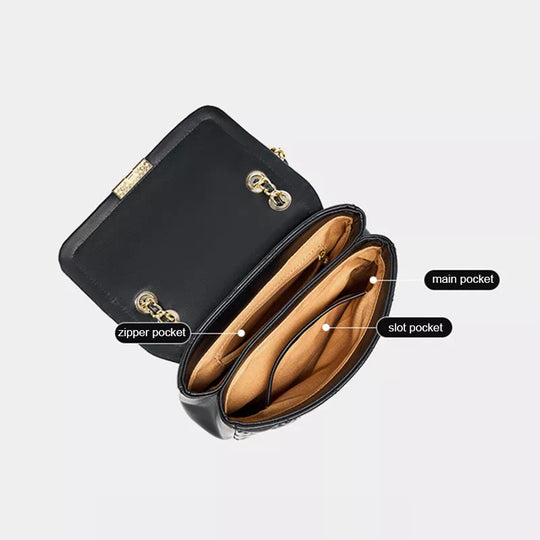 Reviews of designer shoulder bags made from quilted leather with chain
