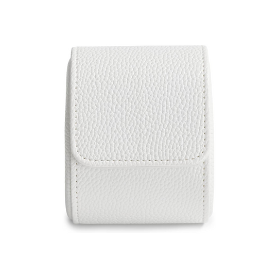 Classic Design White Leather Watch Case - 1 Slot - Leather Purse Backpack