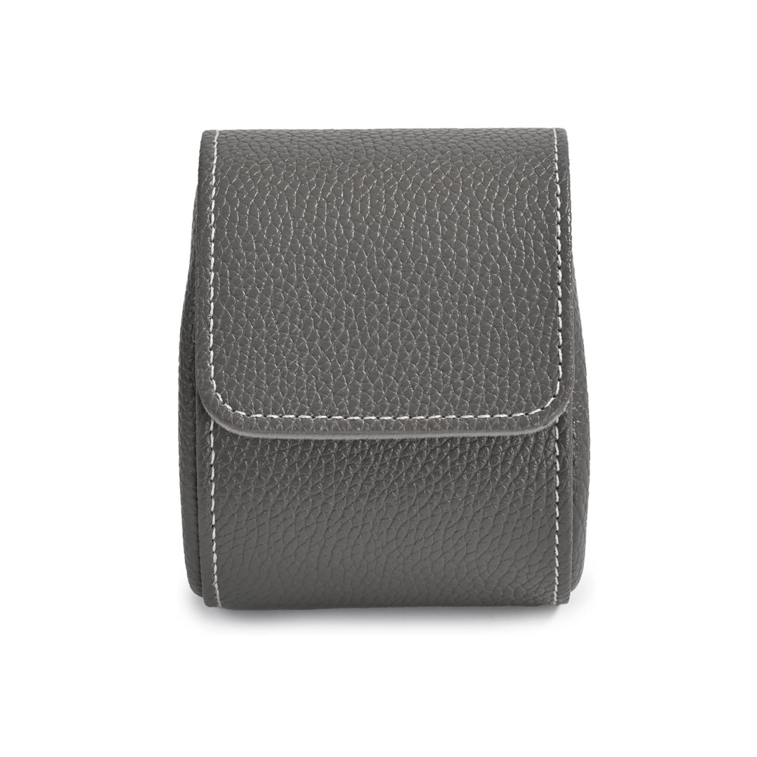 Premium Design Gray Leather Watch Case - 1 Slot - Leather Purse Backpack