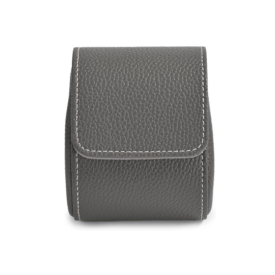Premium Design Gray Leather Watch Case - 1 Slot - Leather Purse Backpack