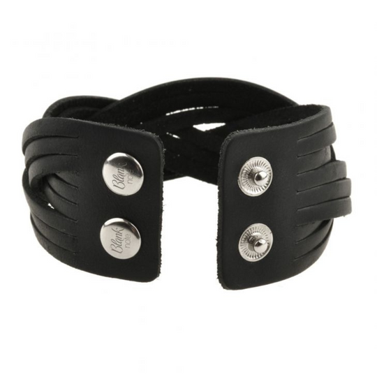 black leather bracelet womens