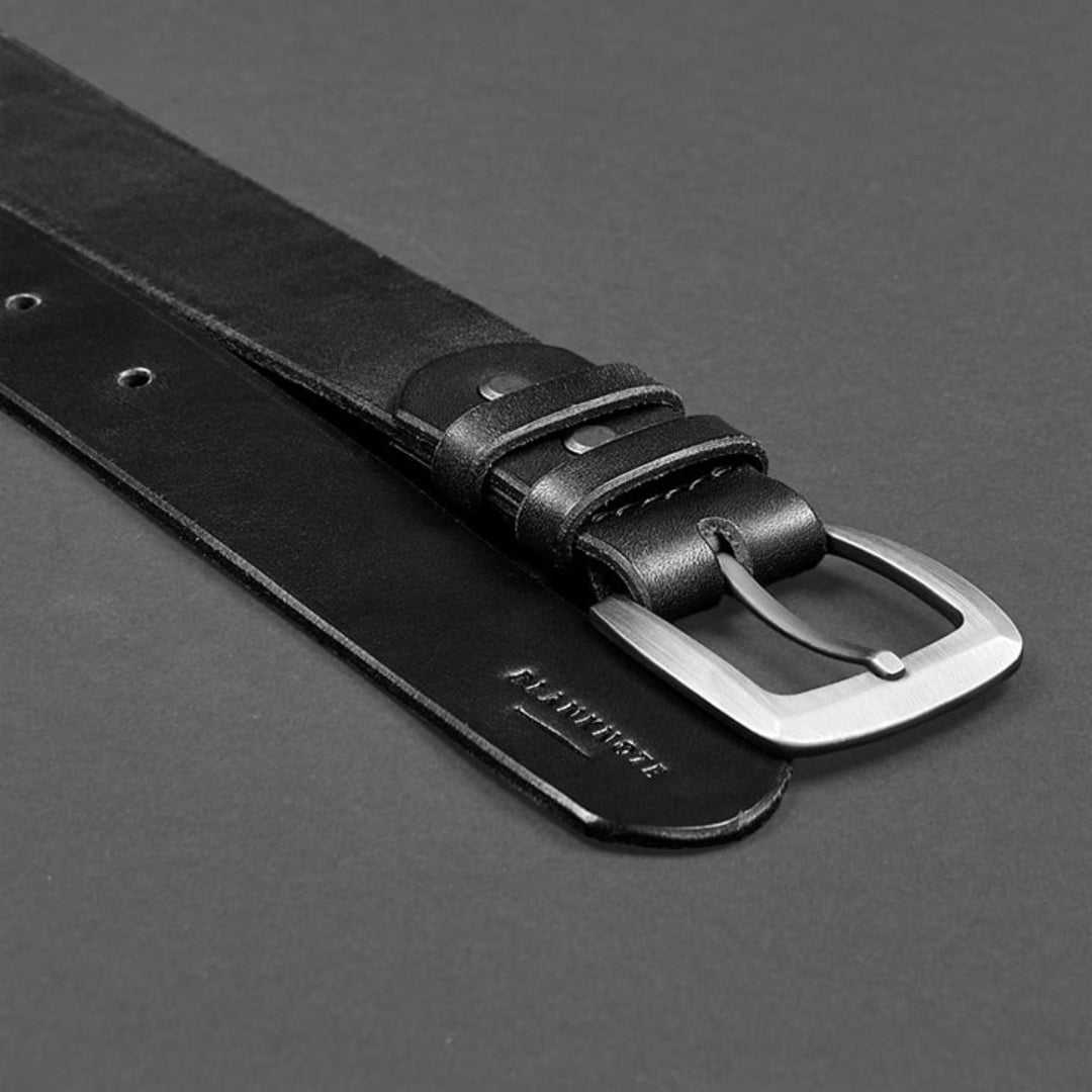 Handmade Genuine Men's Narrow Leather Belt for Jeans - Leather Purse Backpack